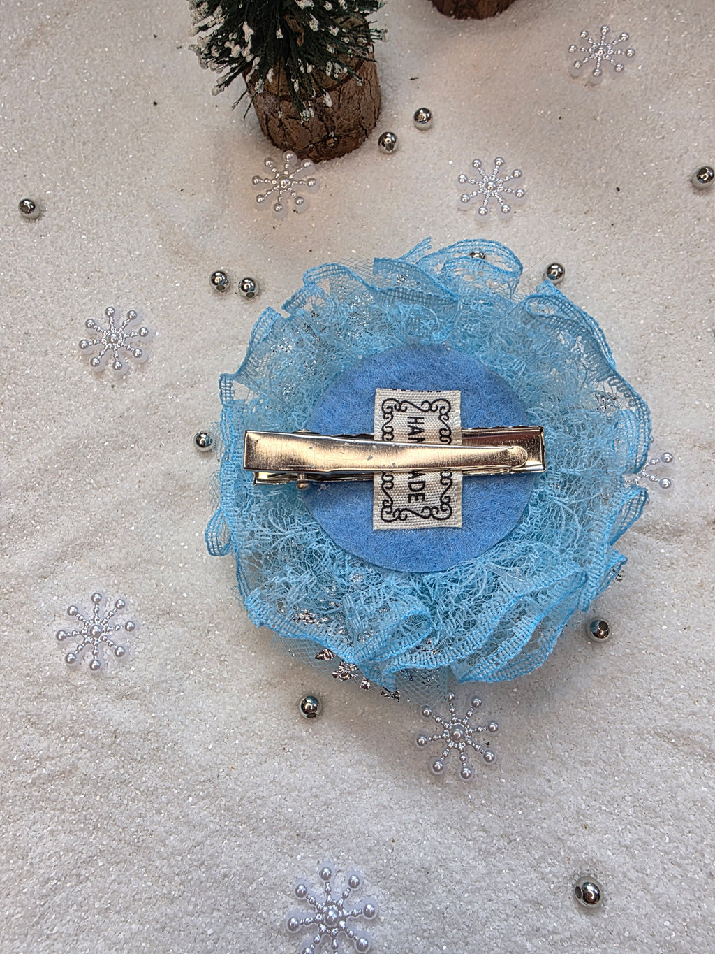 Winterzauber Blüte Haarschleife