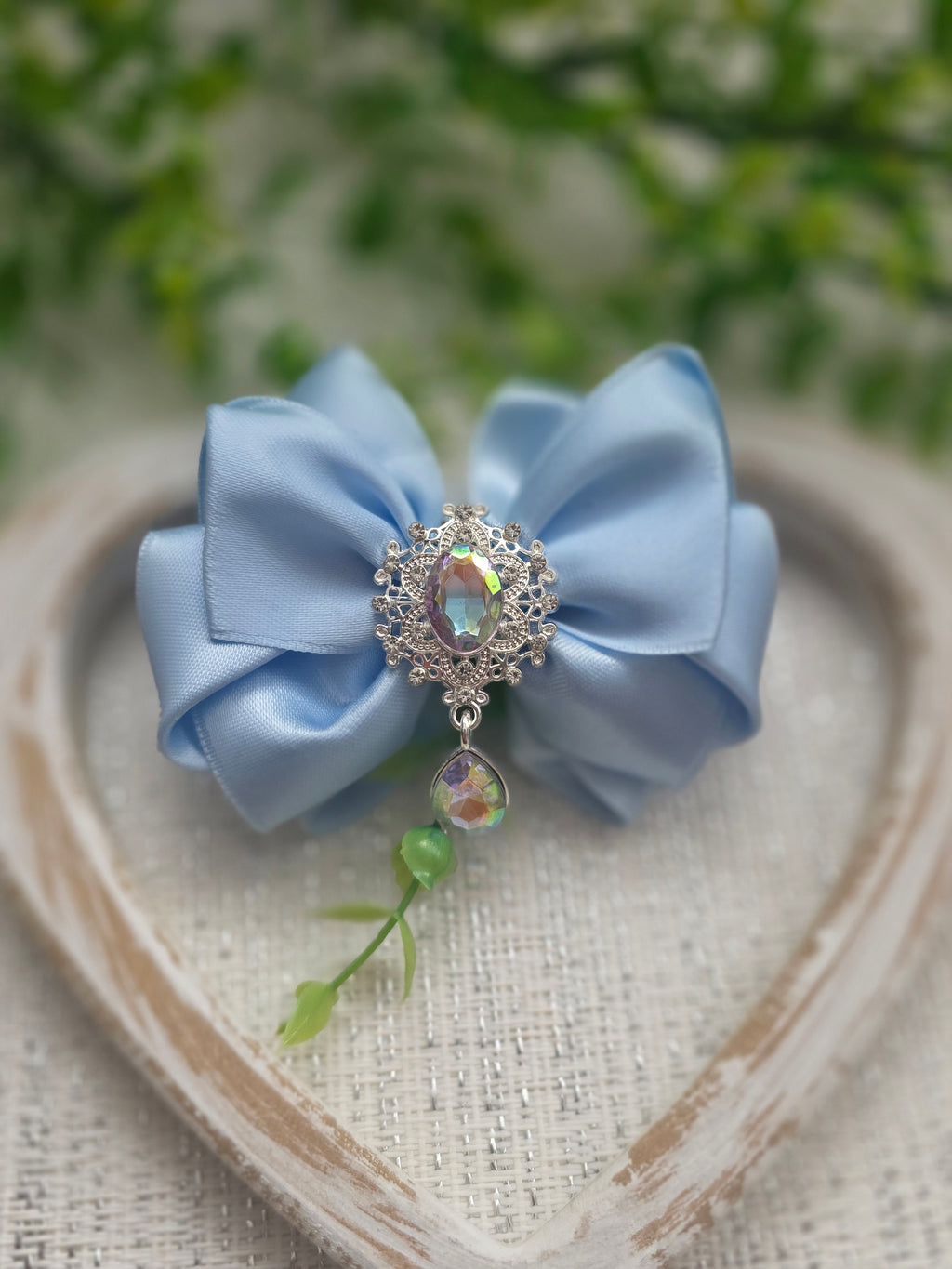 Blue Crystal Elegance Haarschleife