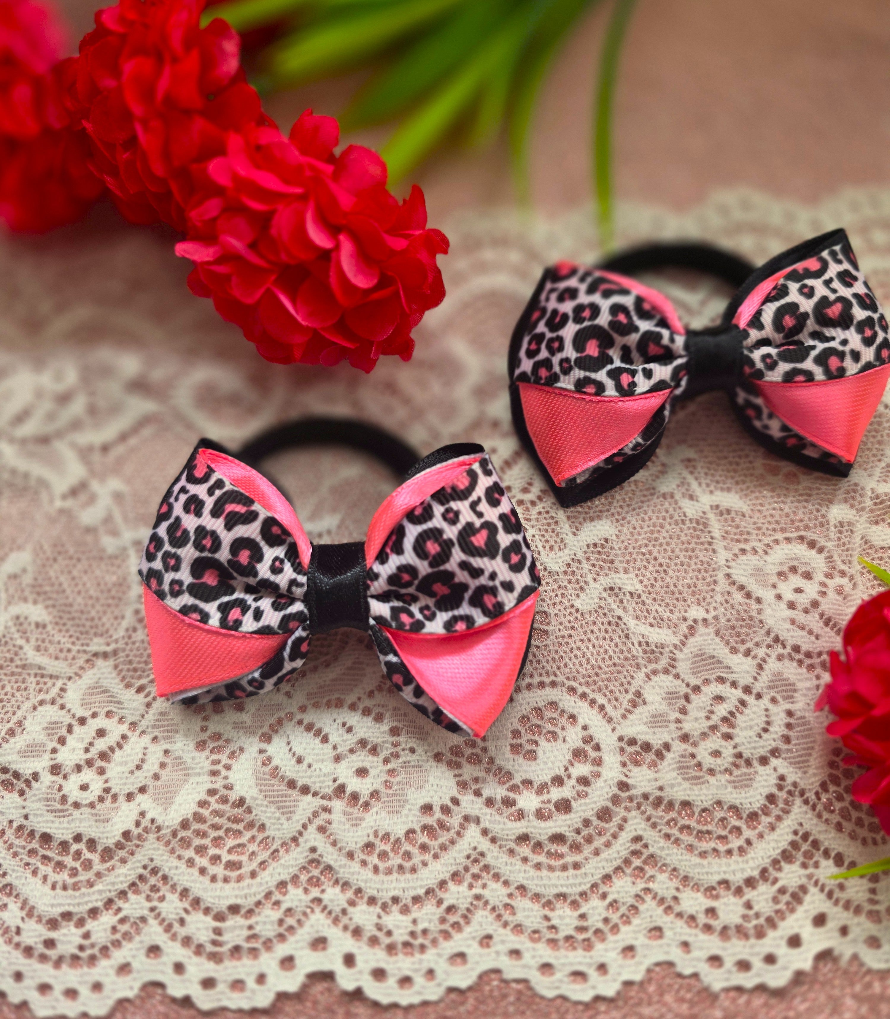 Rosé Wildkatze Haarschleife 2 St.