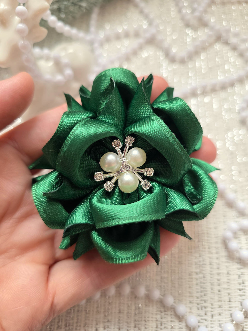 Emerald Elegance Haarschleife