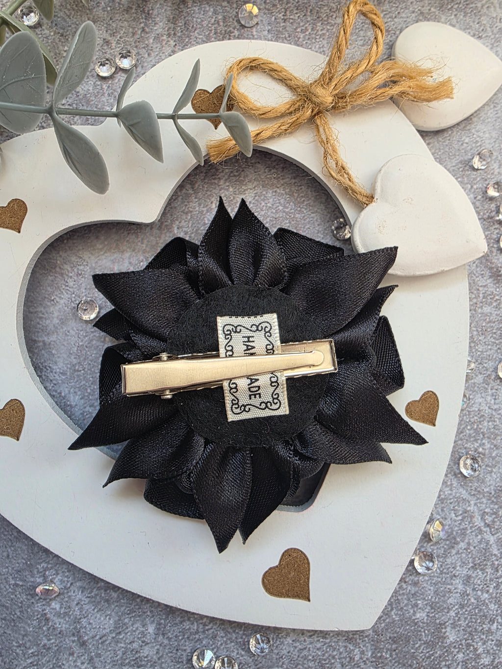 Schwarze Royale Blüte Haarschleife