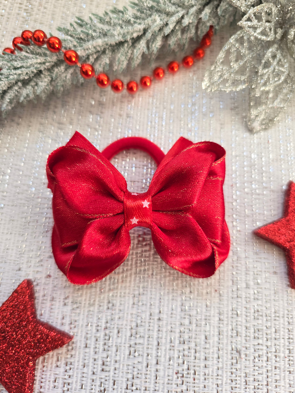 Weihnachtsrubin Haarschleife