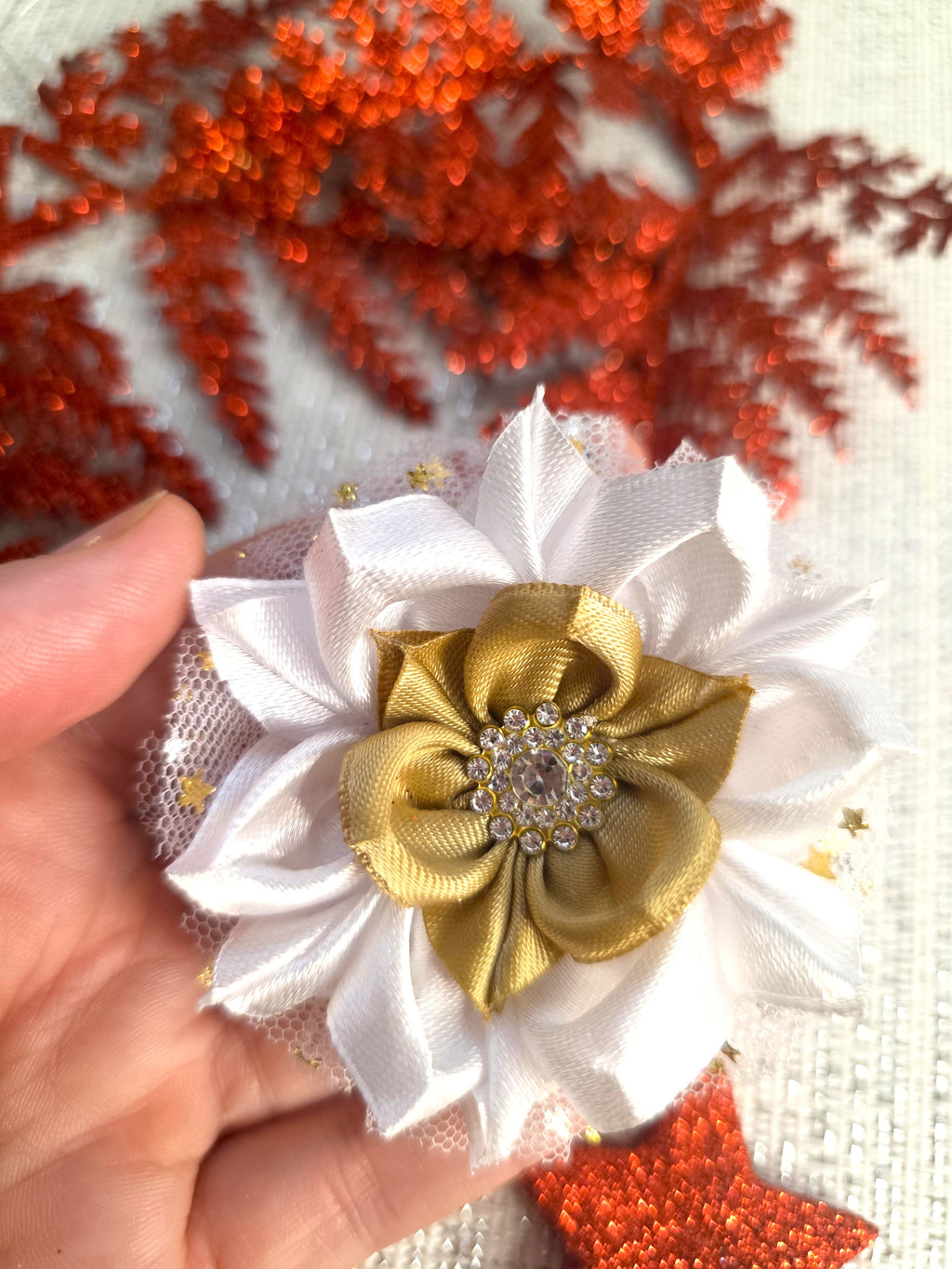 Winterstern Blüte Haarschleife