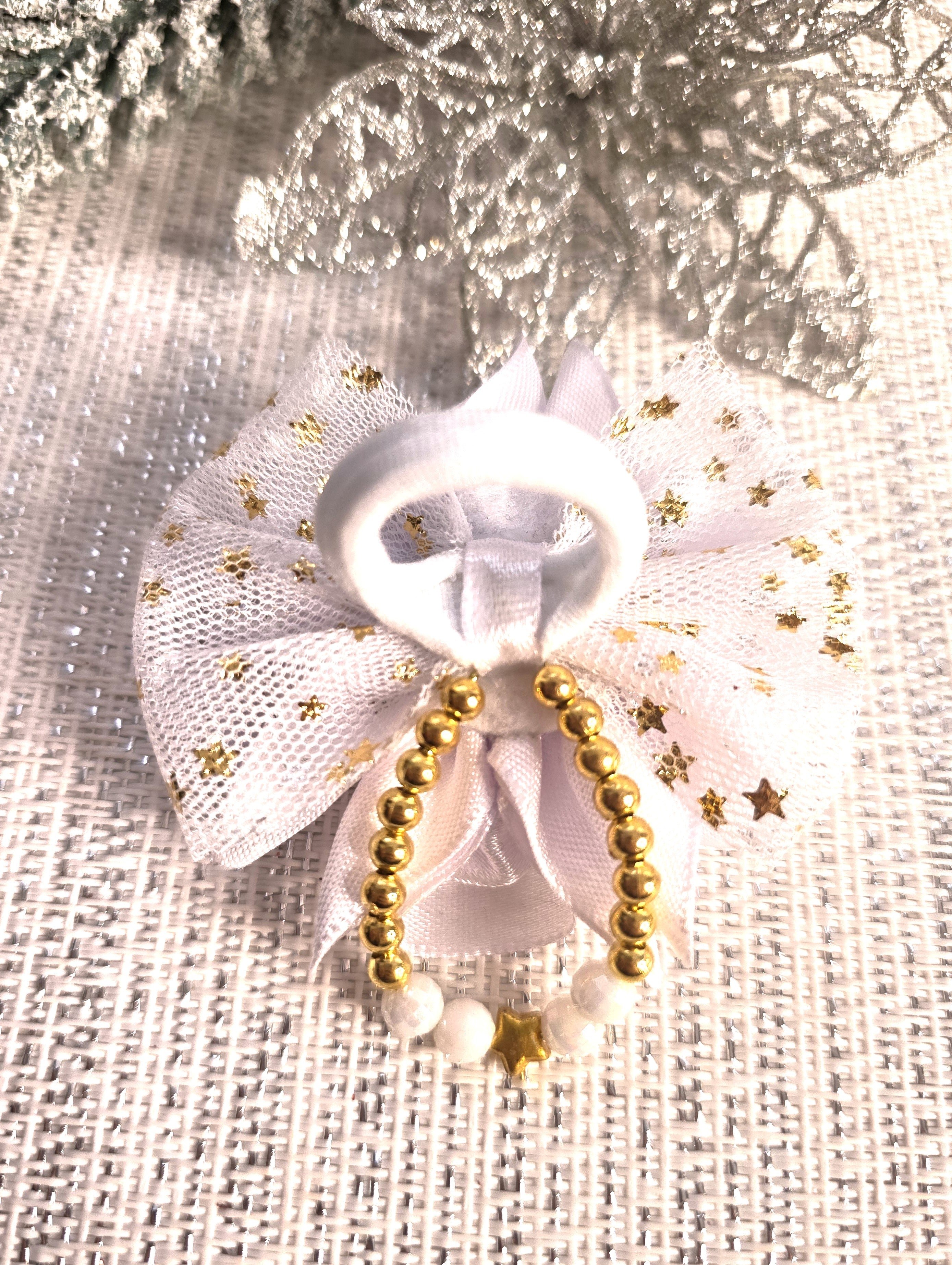 Schneegold-Blüte Haarschleife