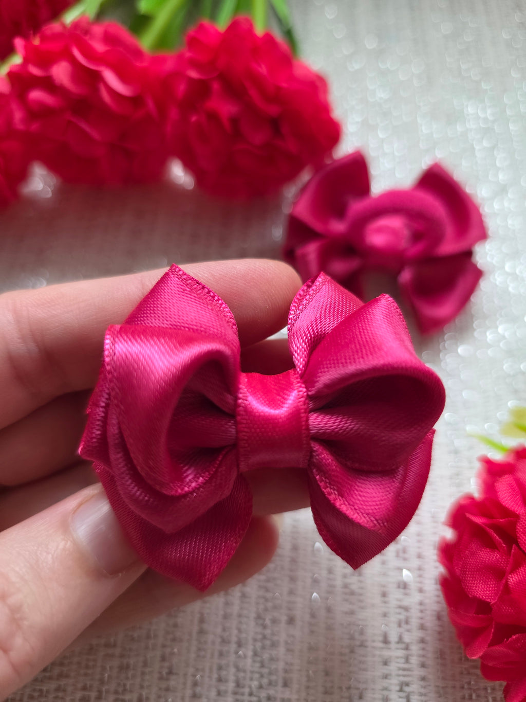 Doppelblüte Fuchsia – 2er Schleifen-Set