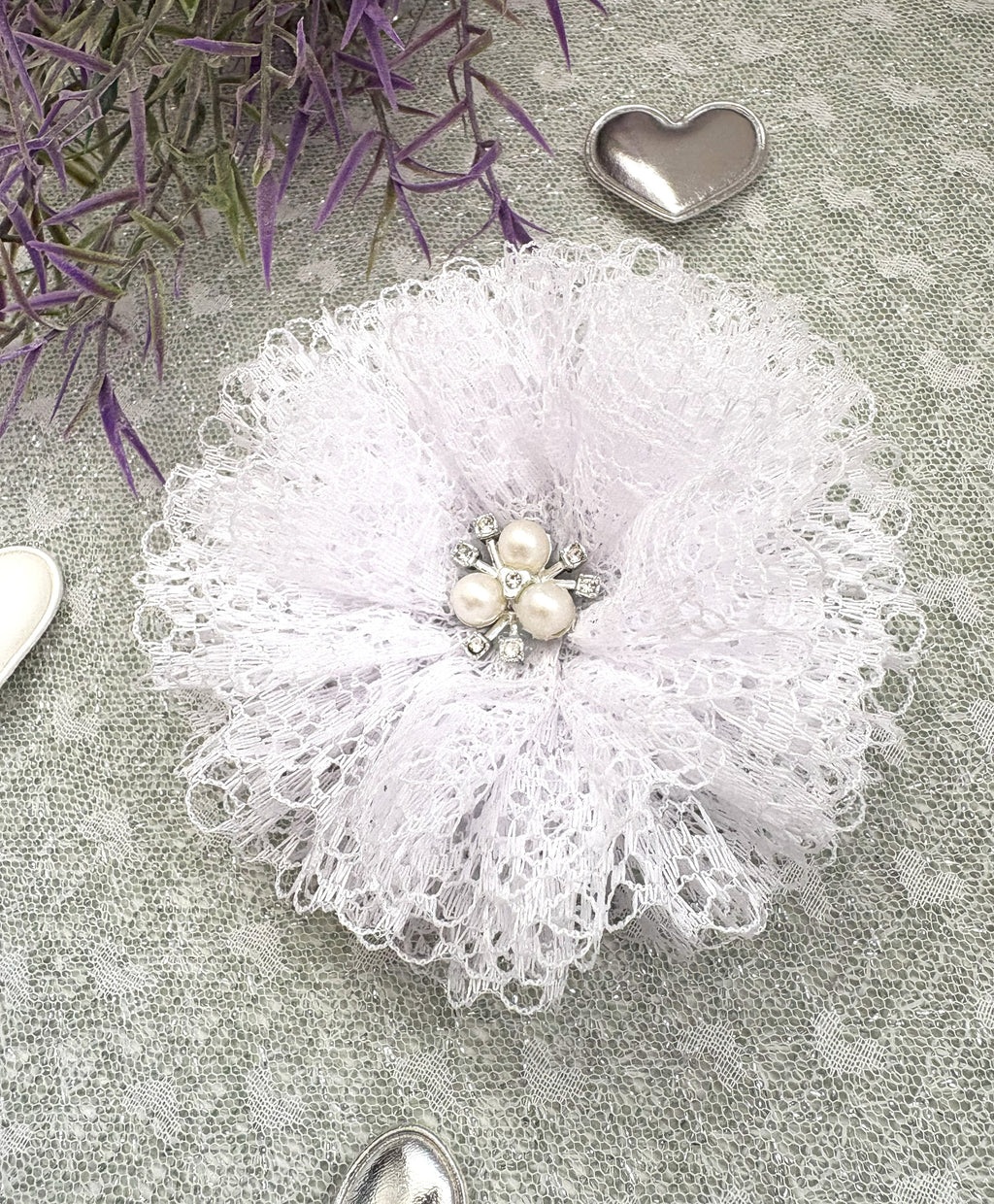 Spitzenblüte Haarschleife