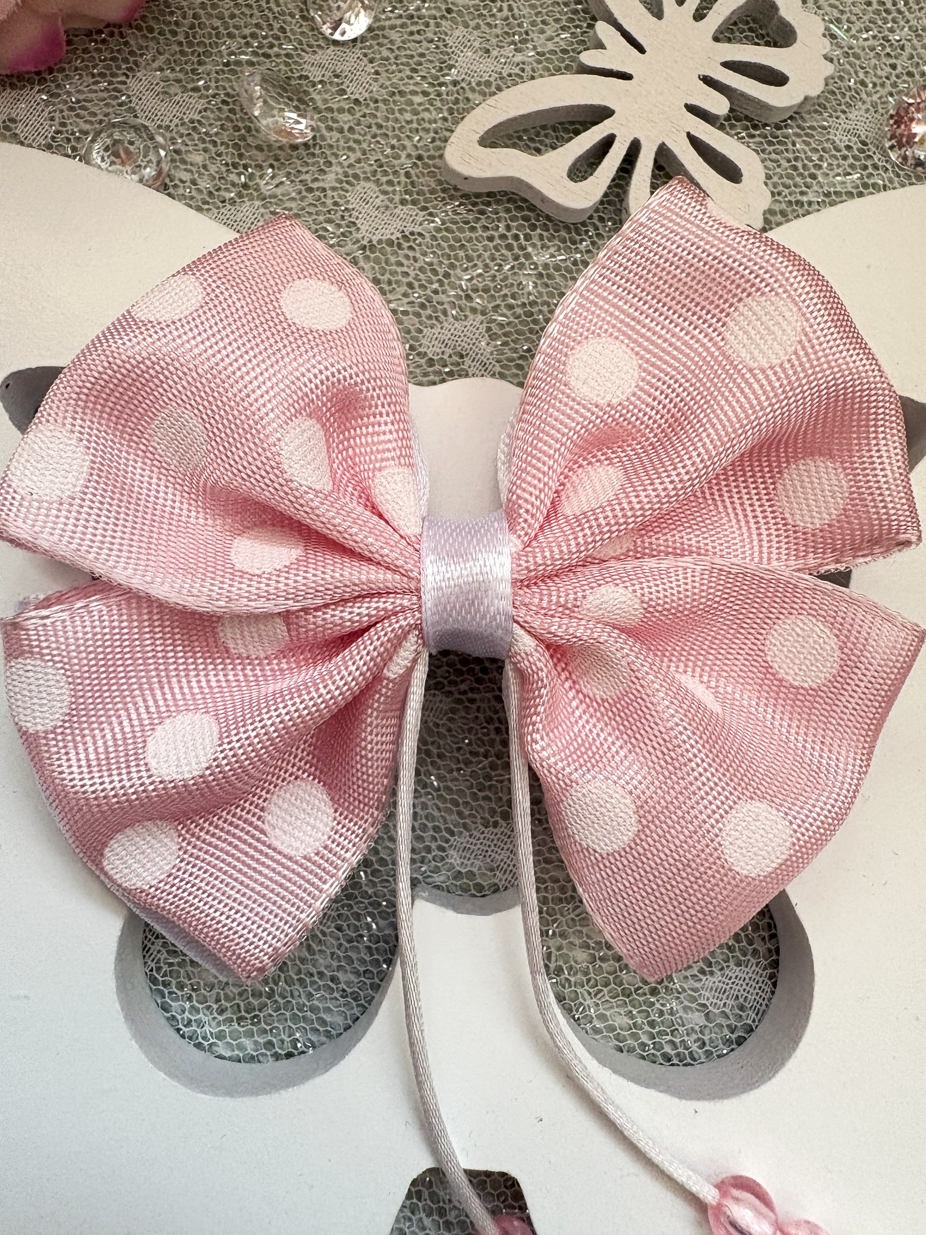 Rosé Dream Polka Bow Haarschleife
