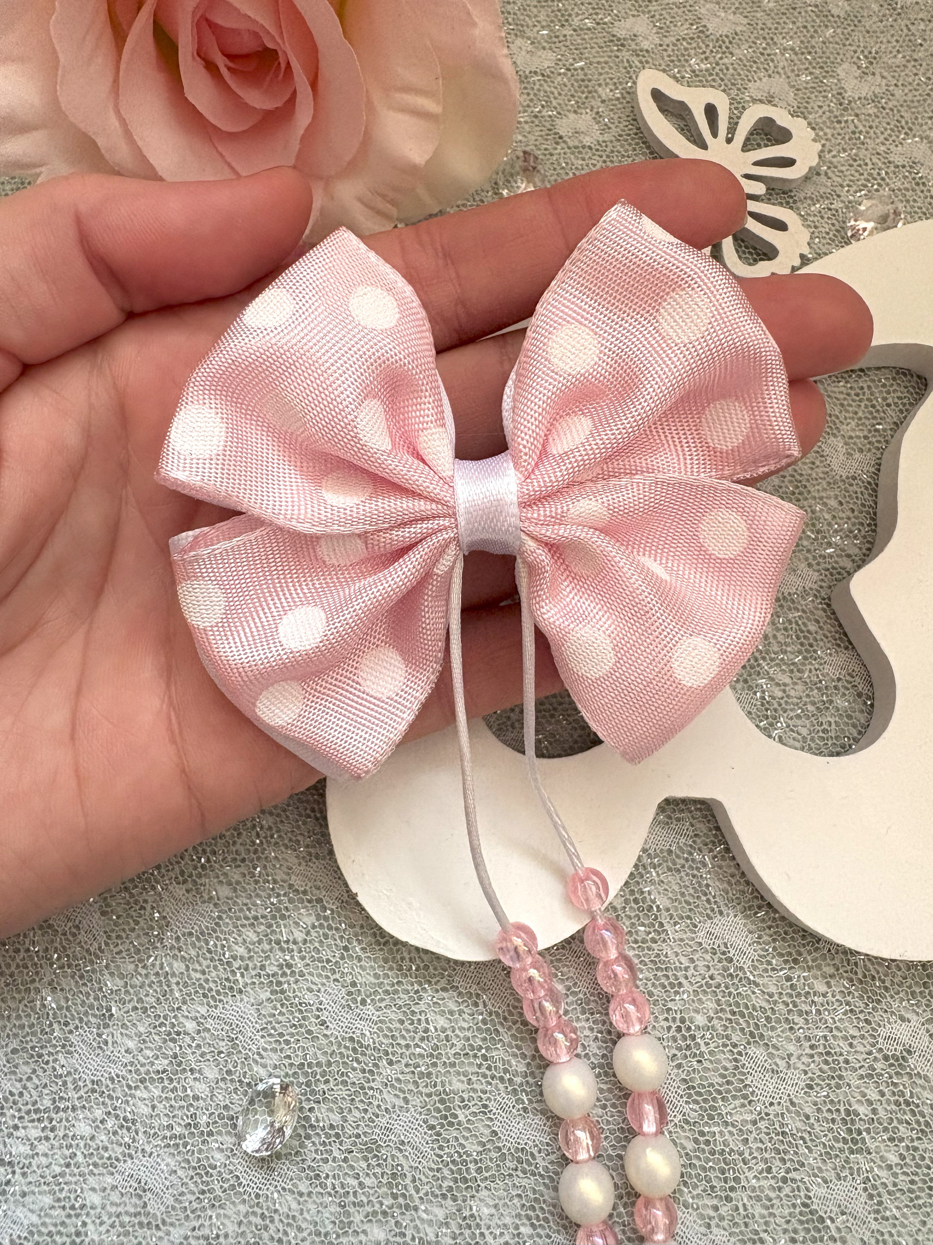 Rosé Dream Polka Bow Haarschleife