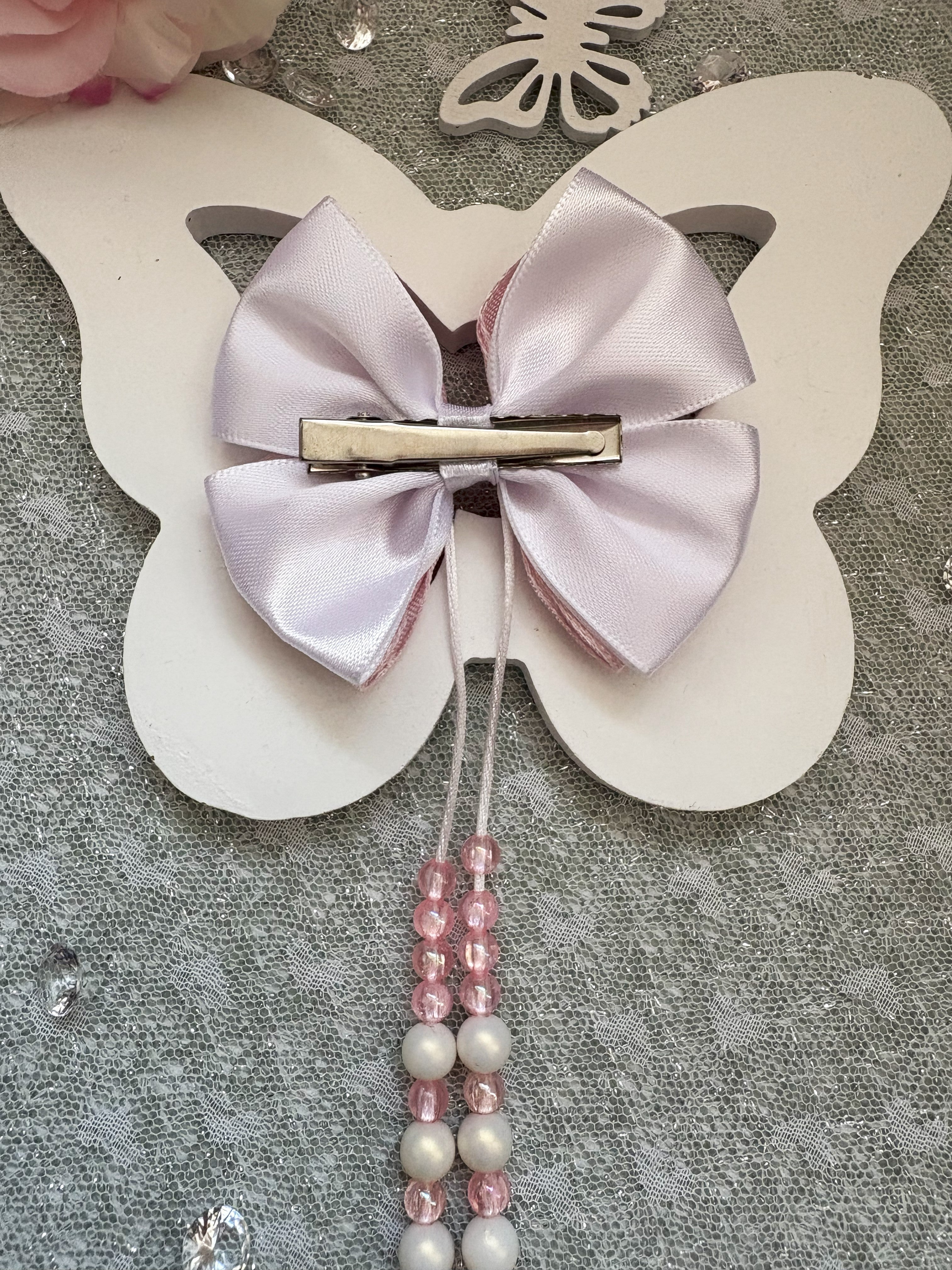 Rosé Dream Polka Bow Haarschleife