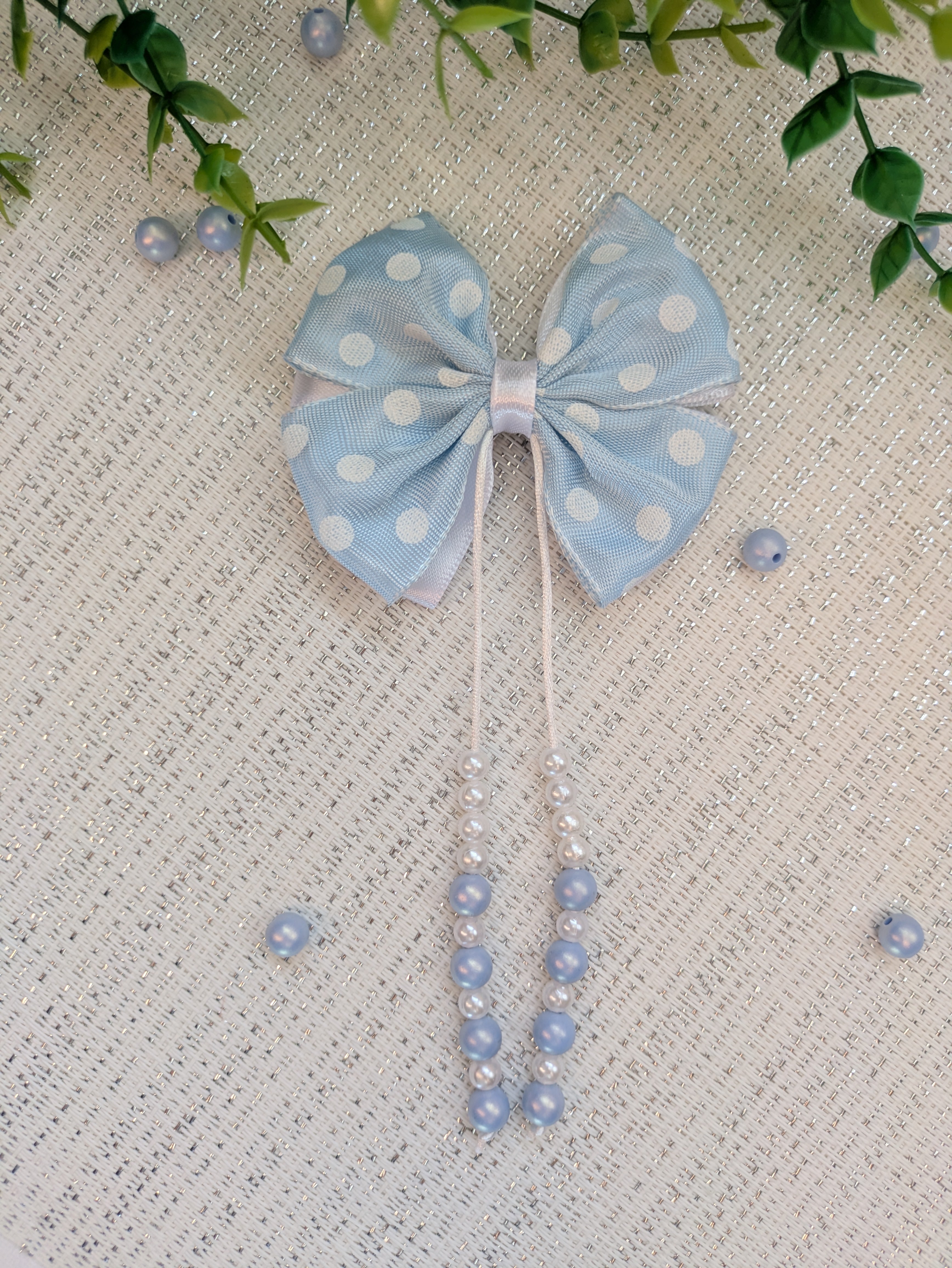 Polka Pearl Elegance Haarschleife