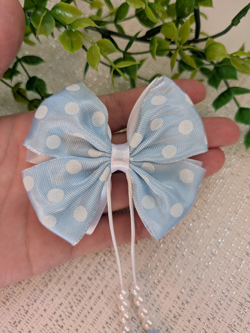 Polka Pearl Elegance Haarschleife