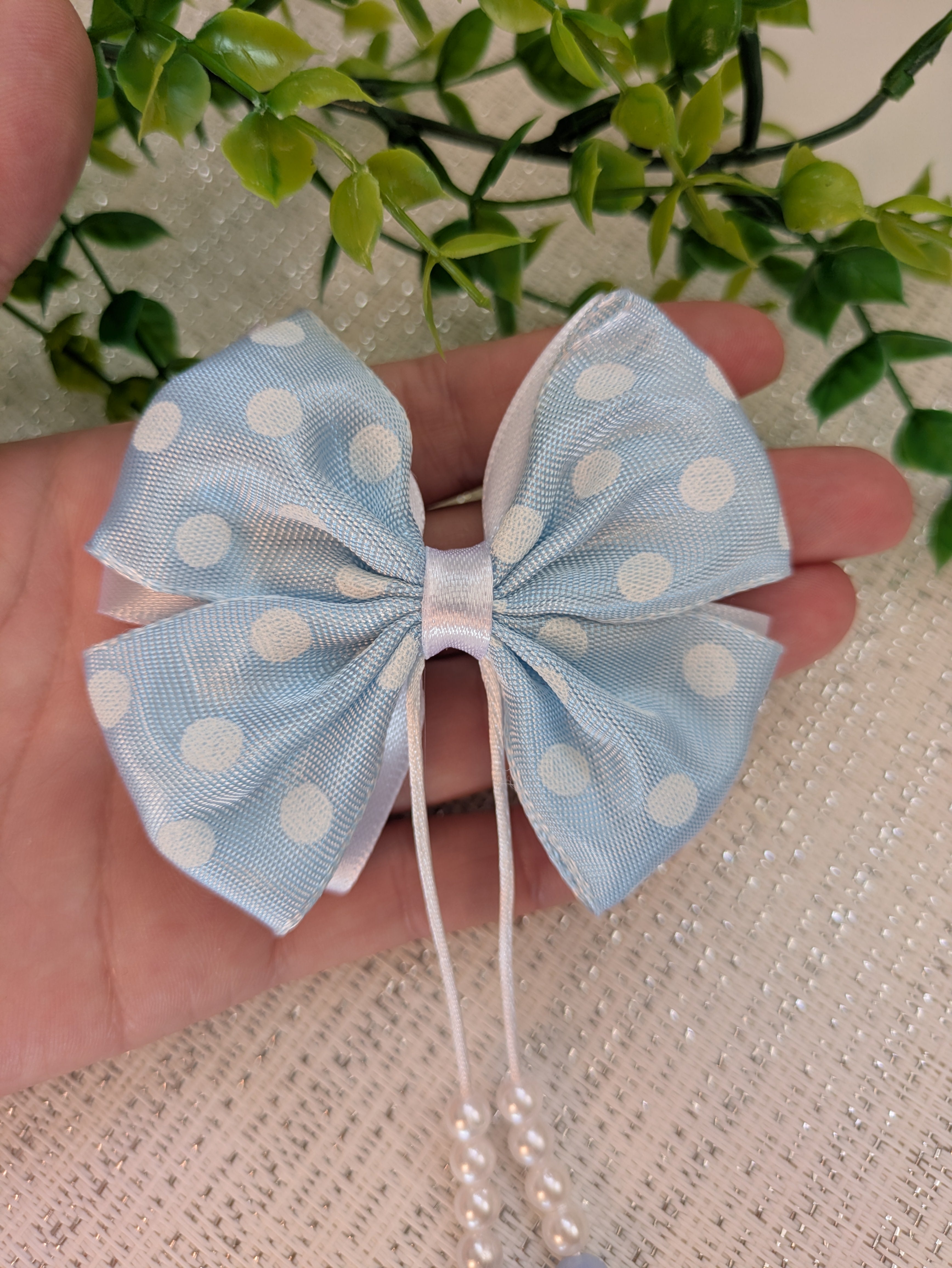 Polka Pearl Elegance Haarschleife