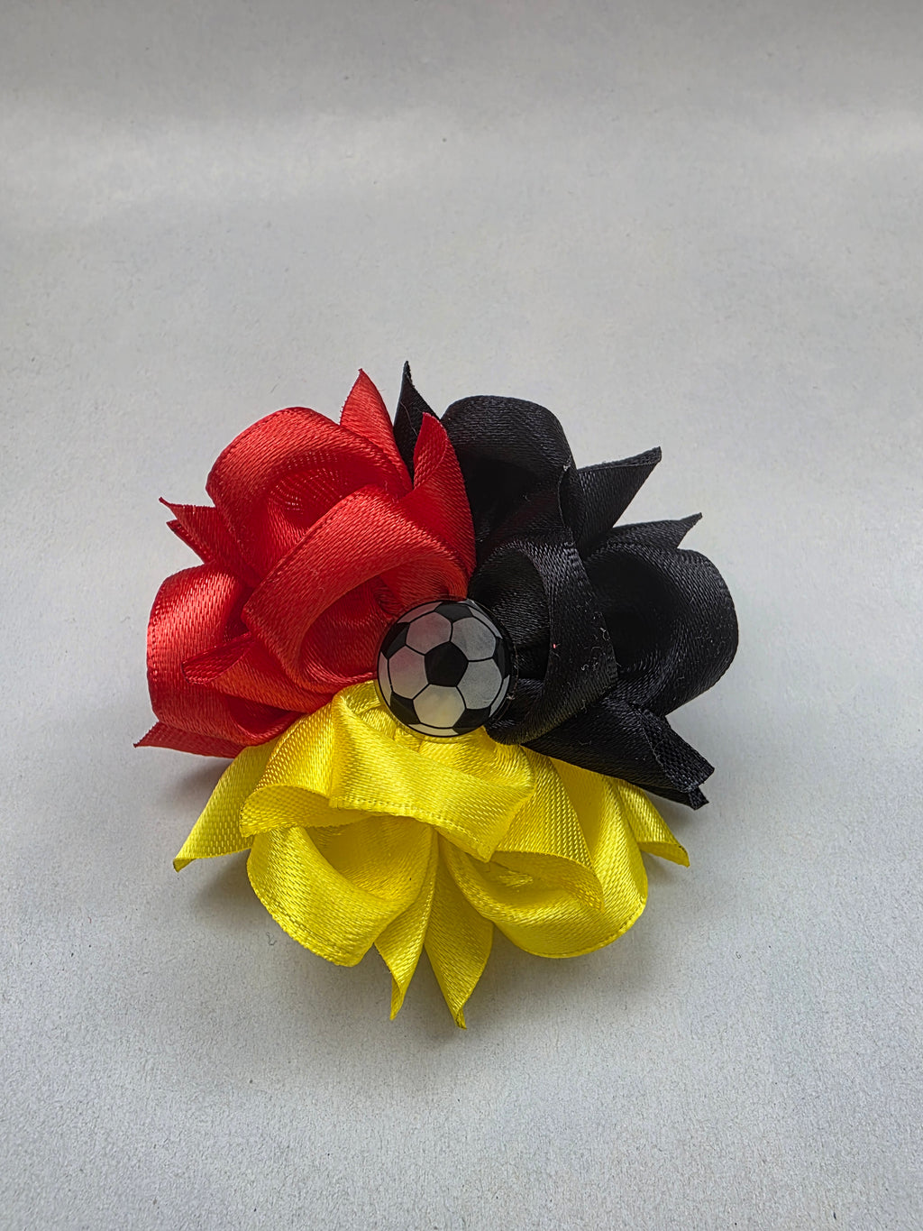 Fanblüte Schwarz-Rot-Gold Haarschleife