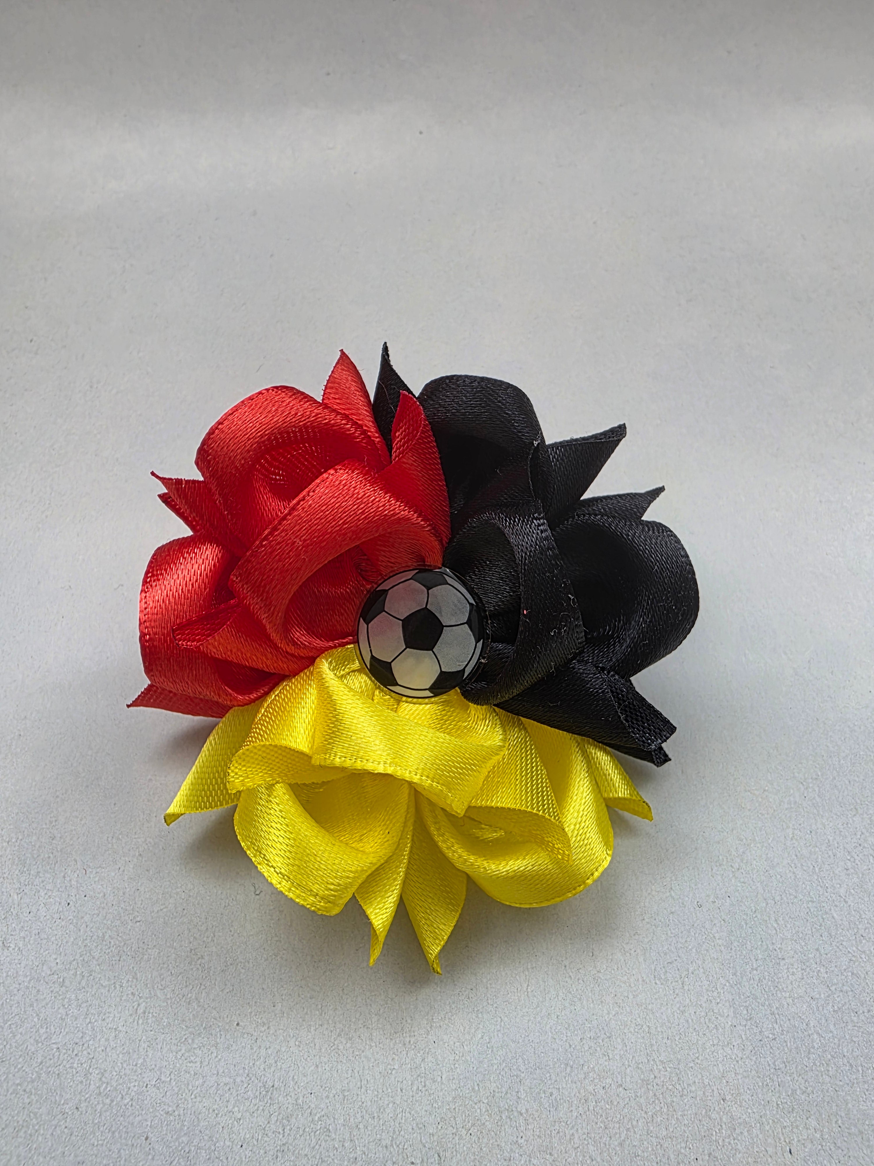 Fanblüte Schwarz-Rot-Gold Haarschleife