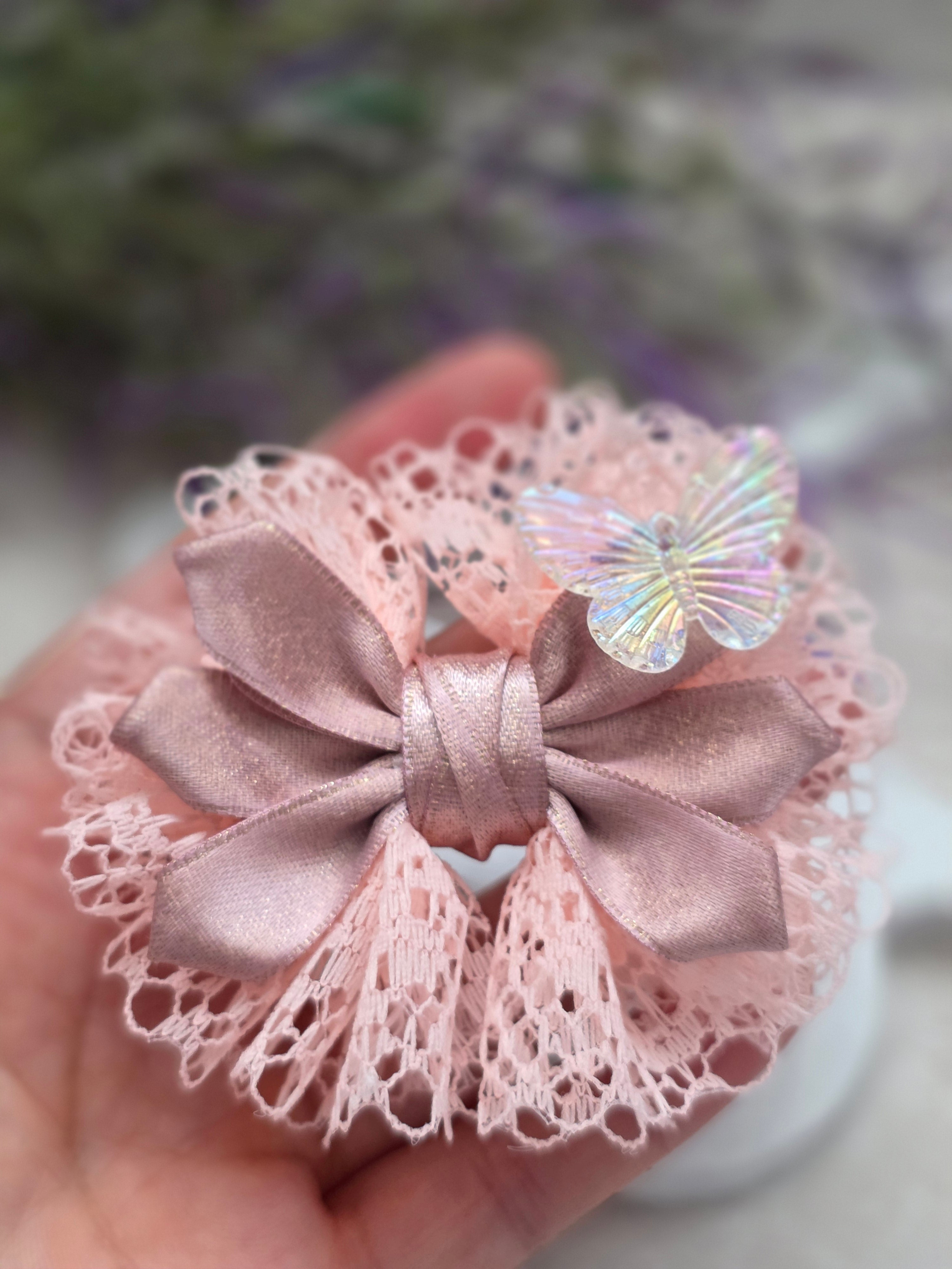 Elfenrosé Haarschleife