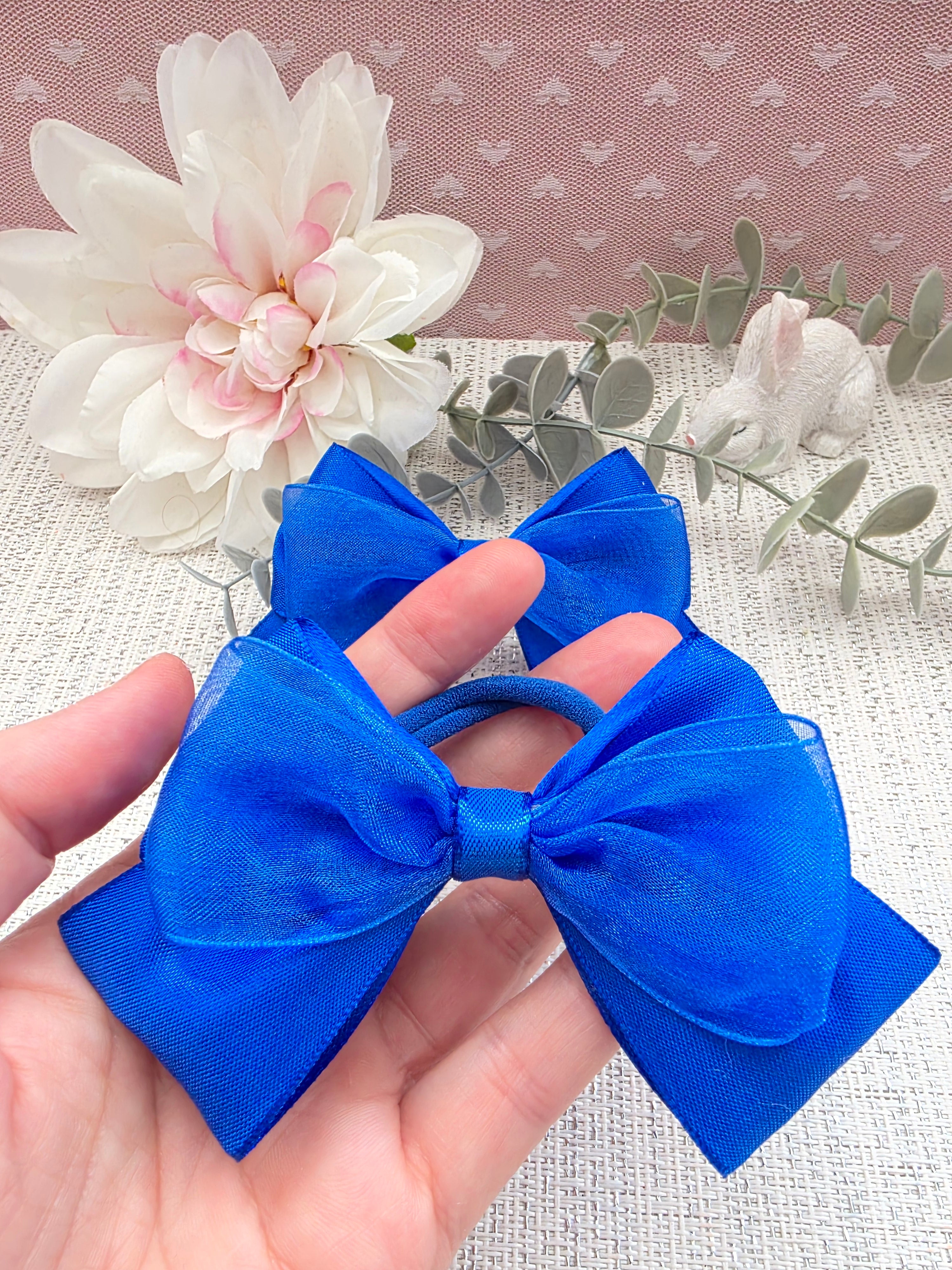 Royal Blue Elegance 2er- Set Haarschleife