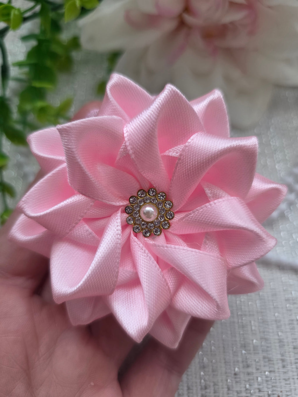 Rosé Pearl Haarschleife