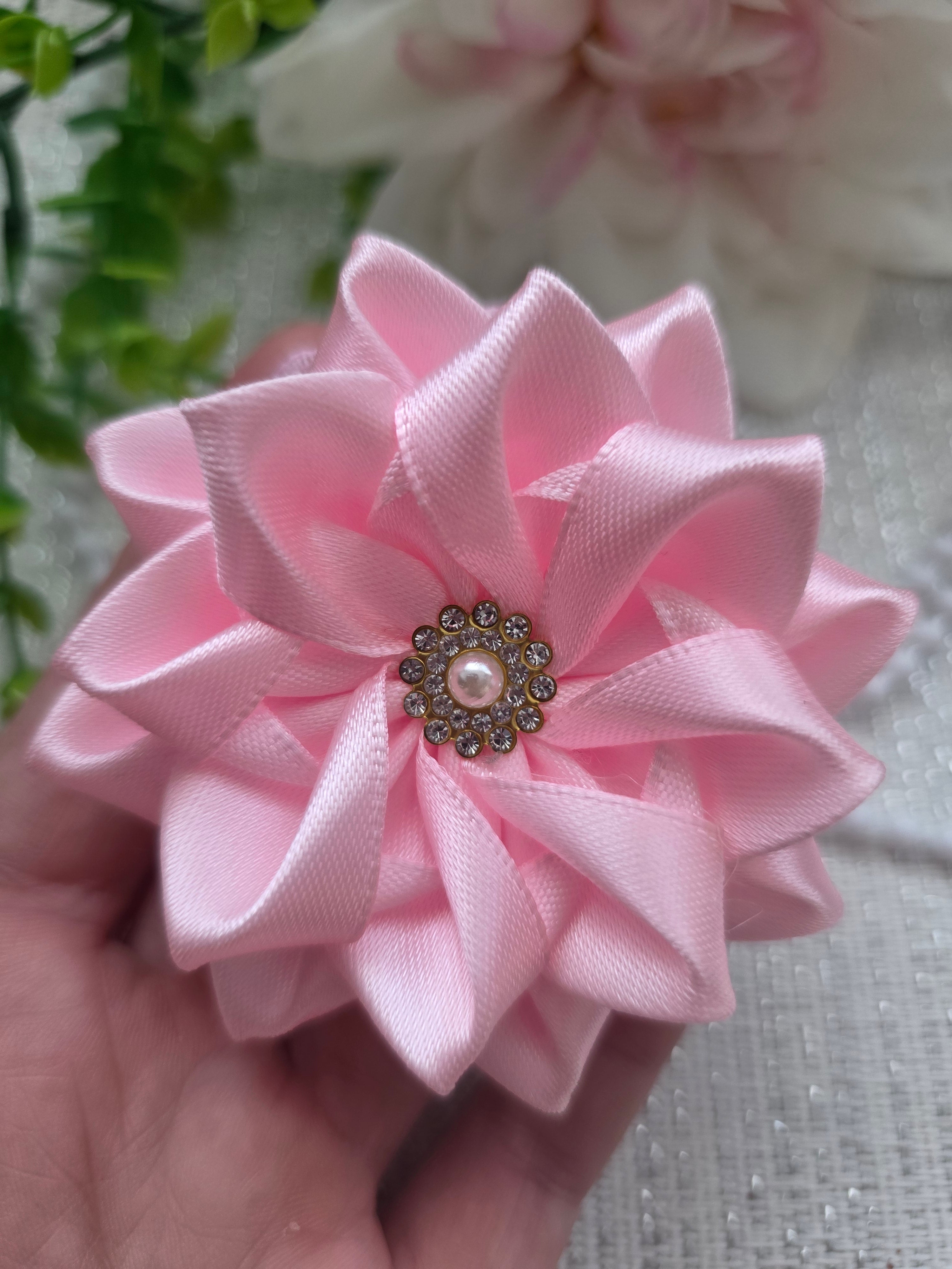 Rosé Pearl Haarschleife