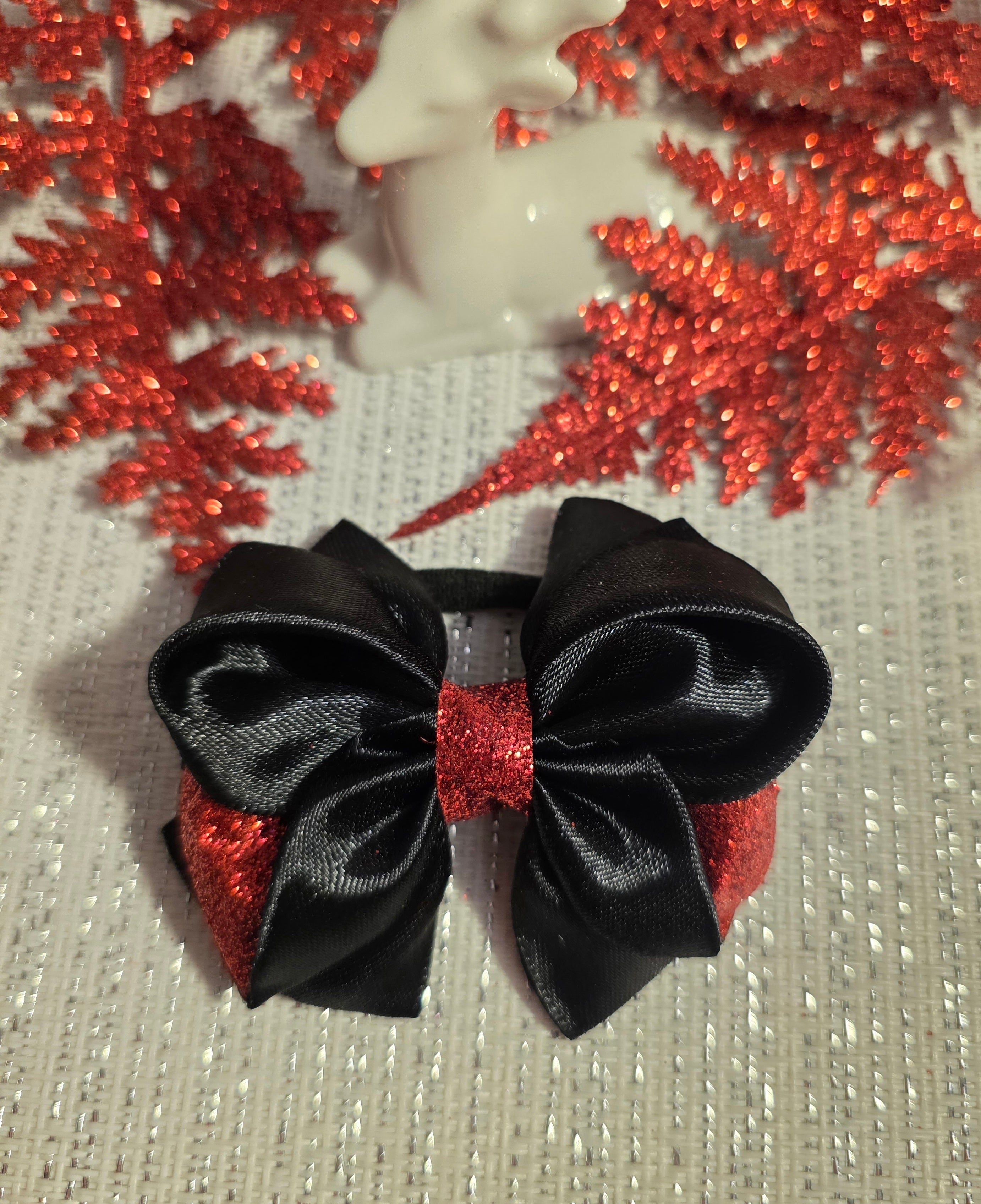 Mitternachtsrot Glam Haarschleife