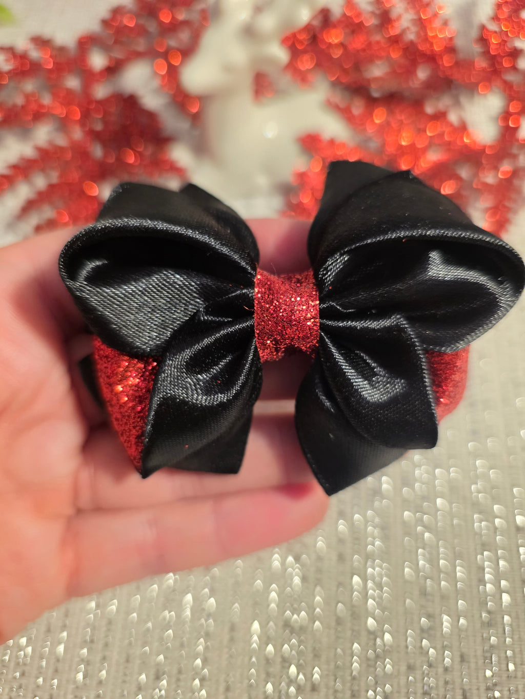 Mitternachtsrot Glam Haarschleife