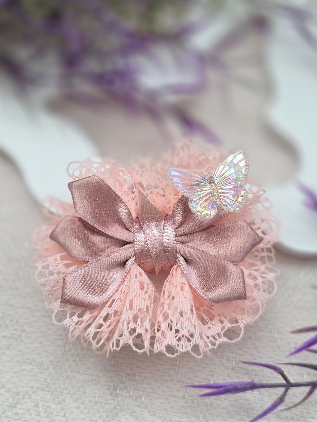 Elfenrosé Haarschleife