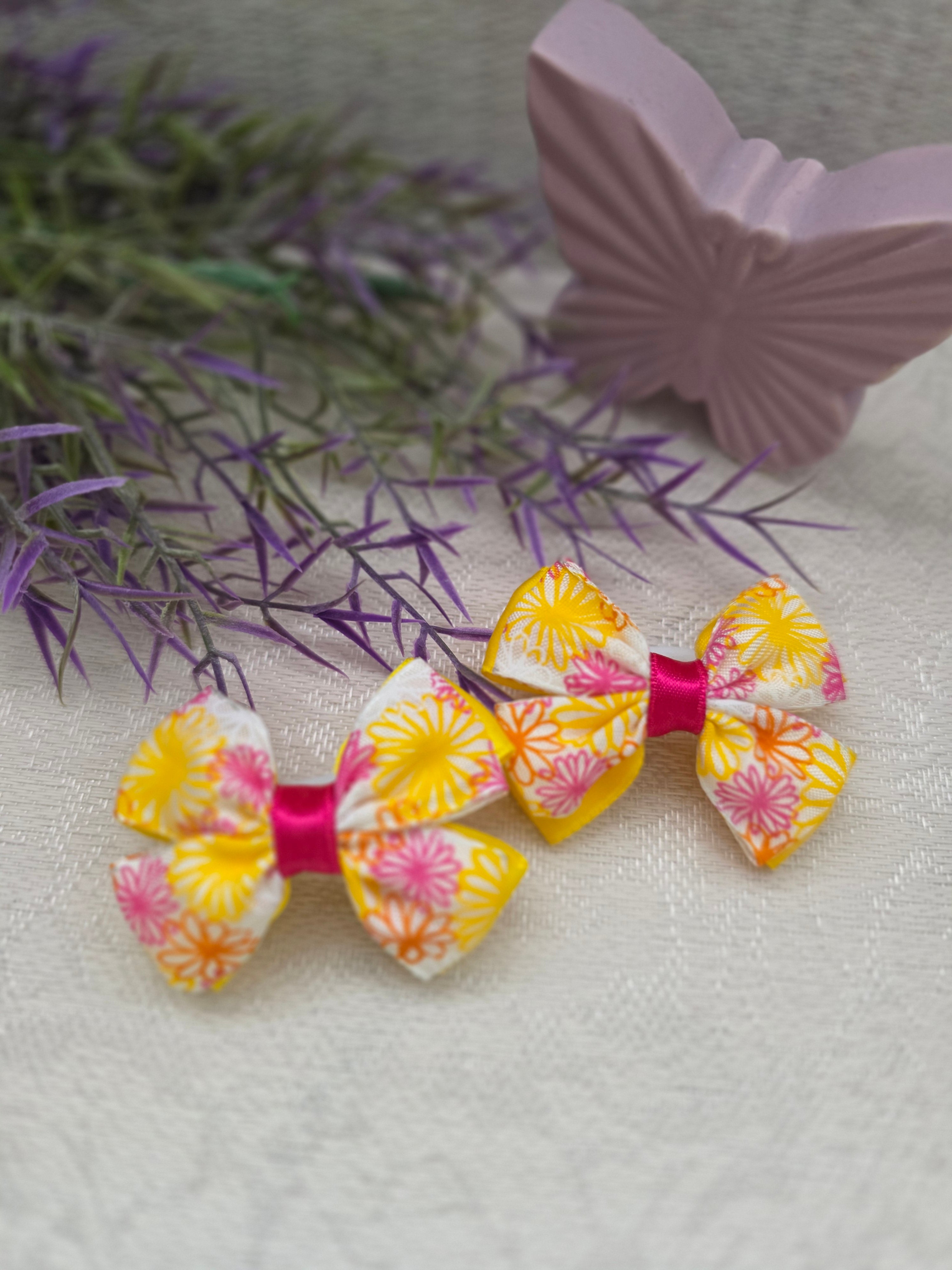 „Sonnenblümchen-Schleifen“ – 2er Set Haarschleife