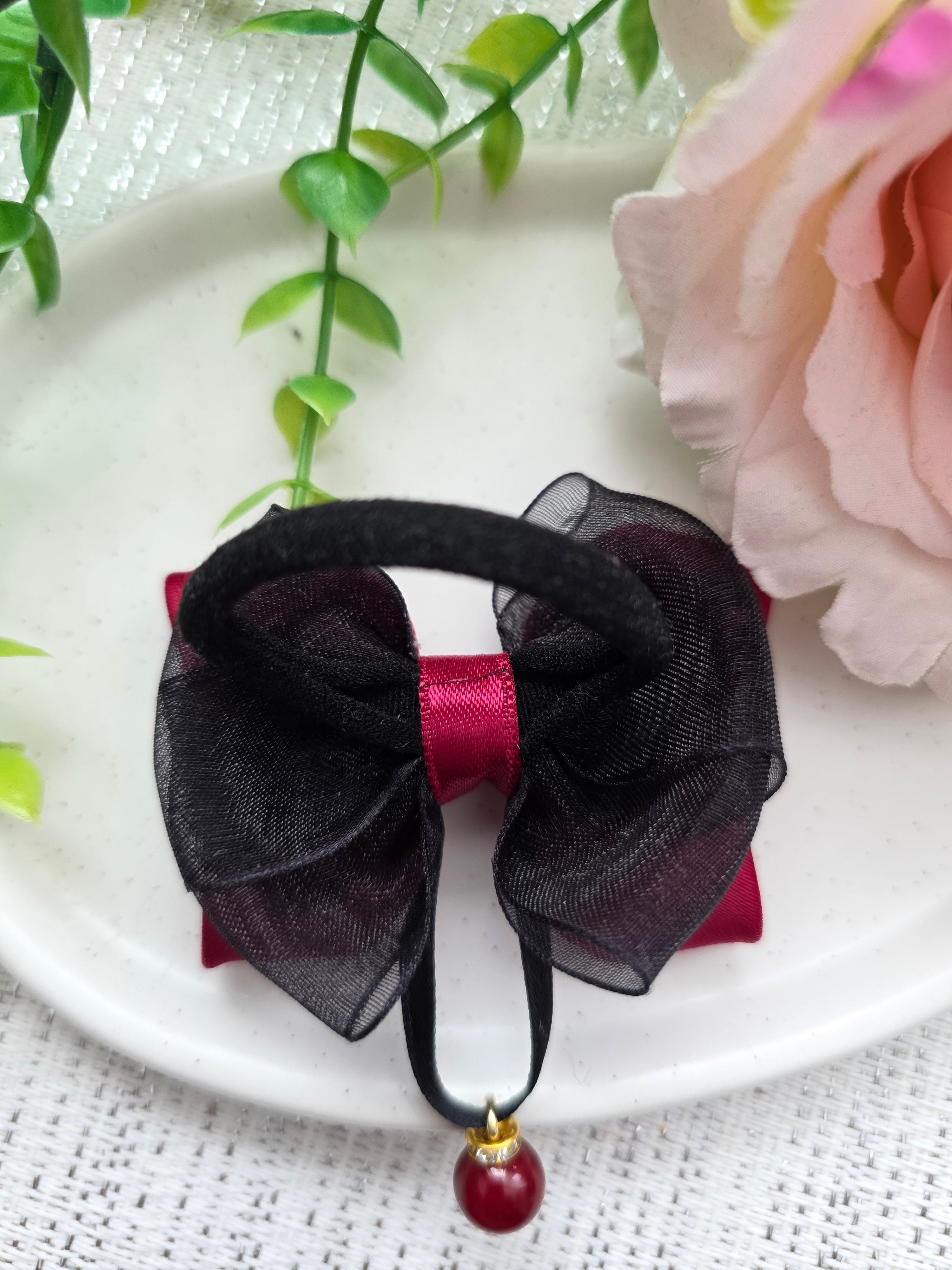 „Eleganz in Bordeaux“ Haarschleife